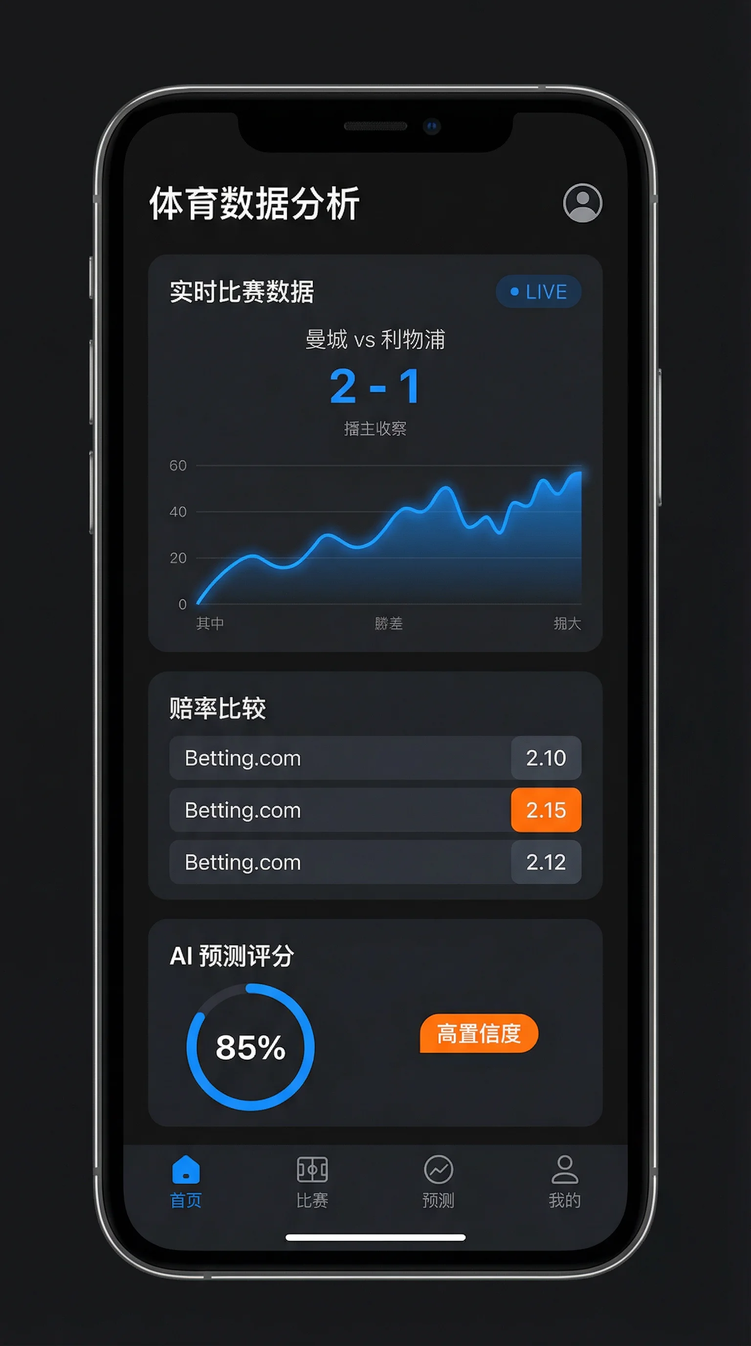 竞彩网APP主界面截图 - 江南电竞体育 移动端数据分析